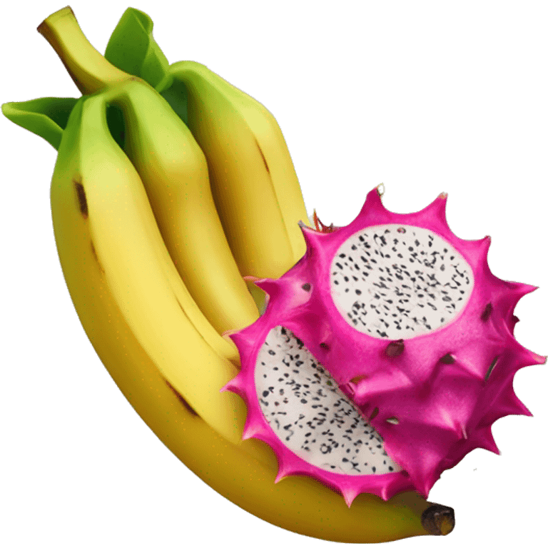 bannana mixed with dragon fruit emoji