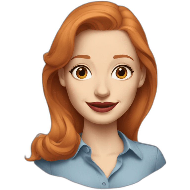 jessica-chastain cartoon wearing shirt emoji