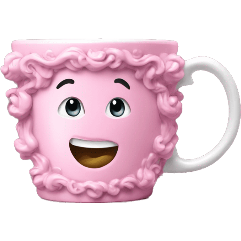 Rococo pink coffee mug  emoji