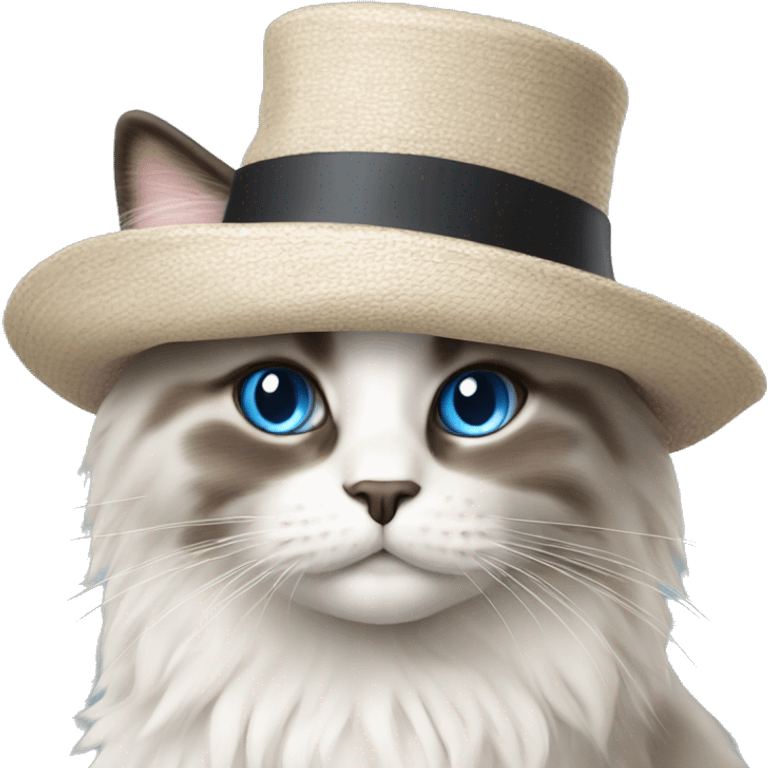 Ragdoll cat with hat emoji