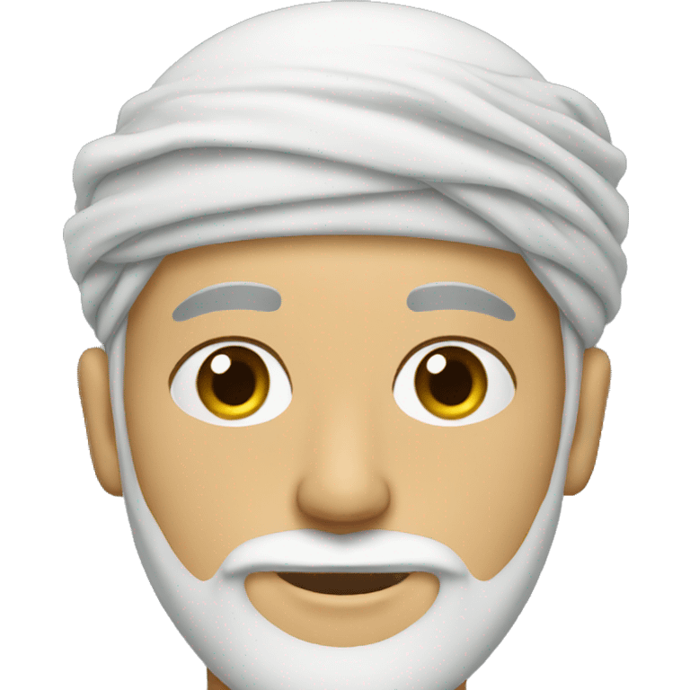 muslim white man wearing turban with beard emoji