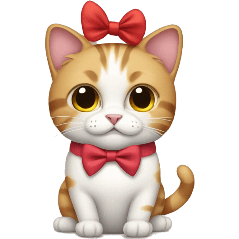 Cat wearing a bow emoji