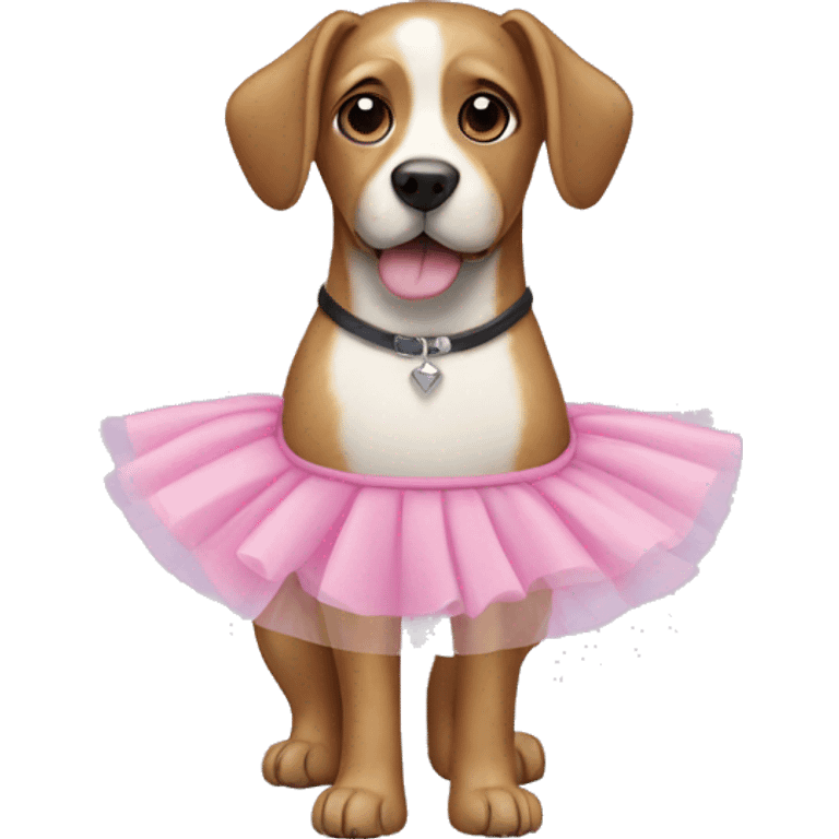 dog wearing a tutu skirt emoji