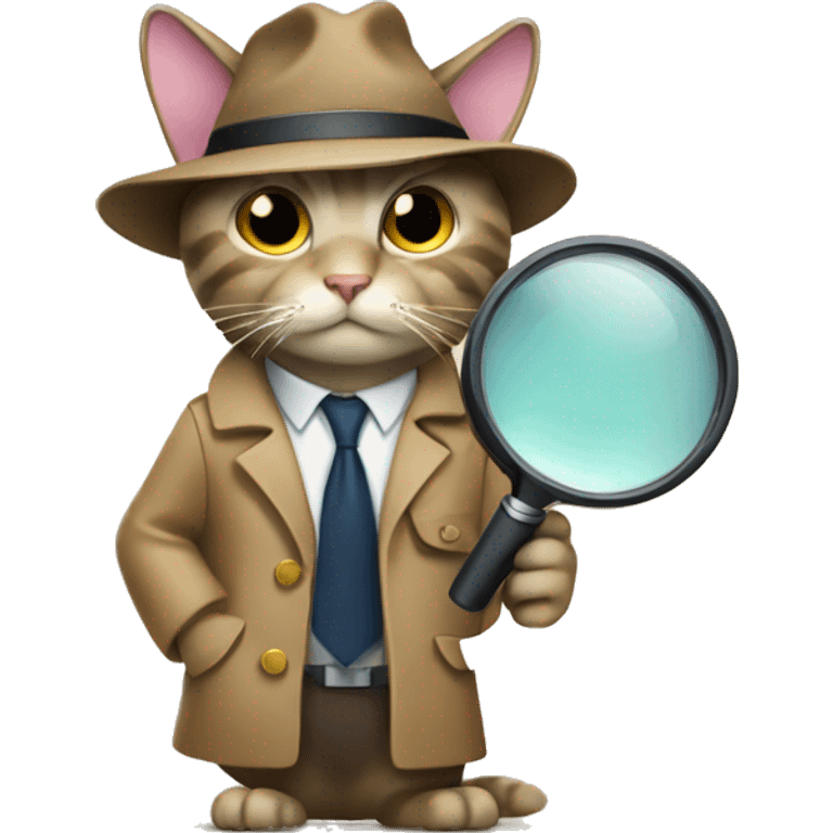 cat detective with magnifying glass  emoji