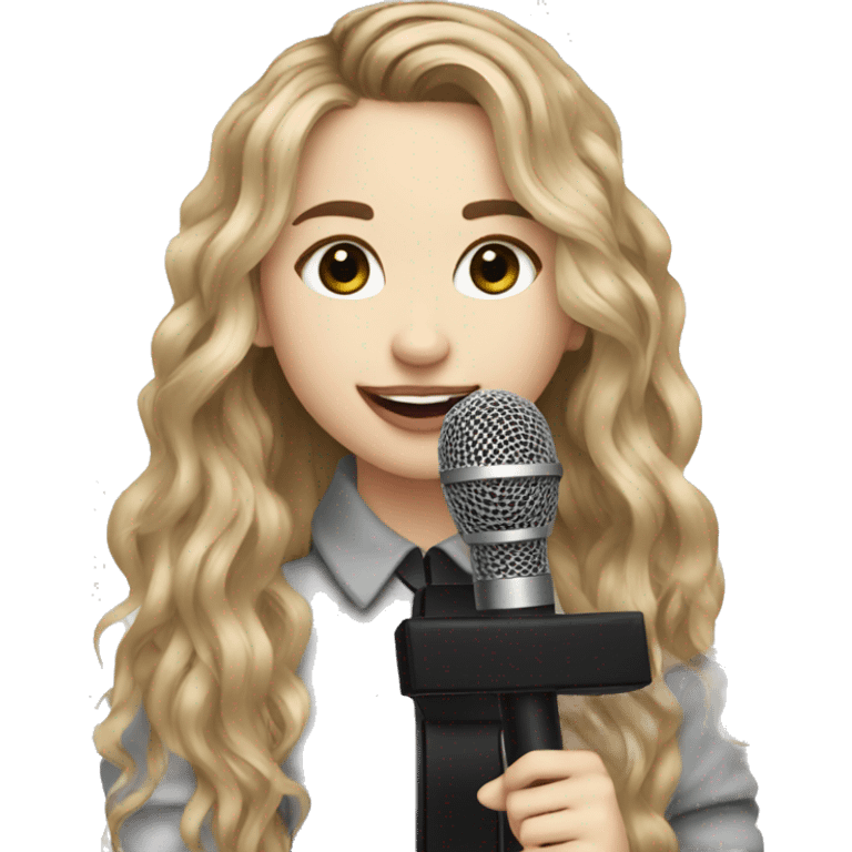 sabrina carpenter with a microphone emoji