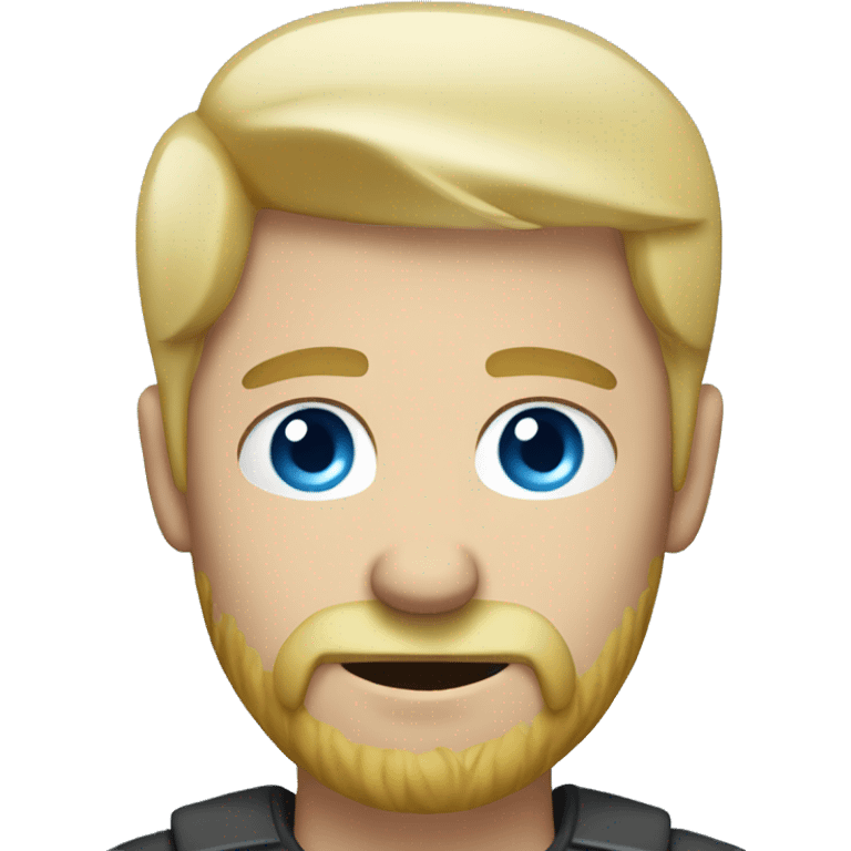 bored blond man with a light blond beard and blue eyes  emoji