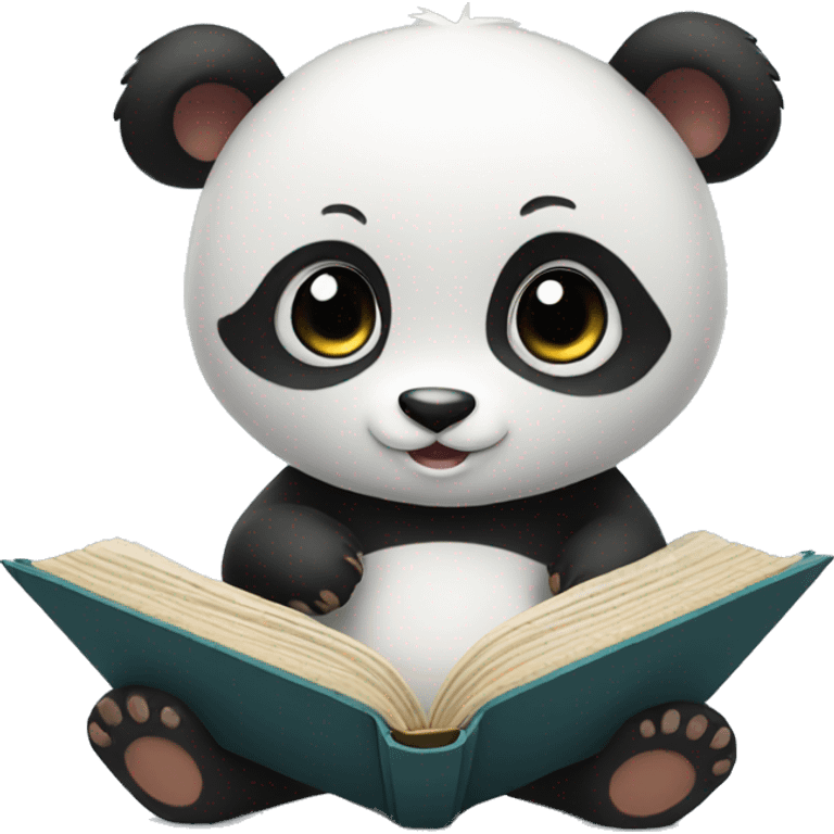 cute panda holding an open book emoji