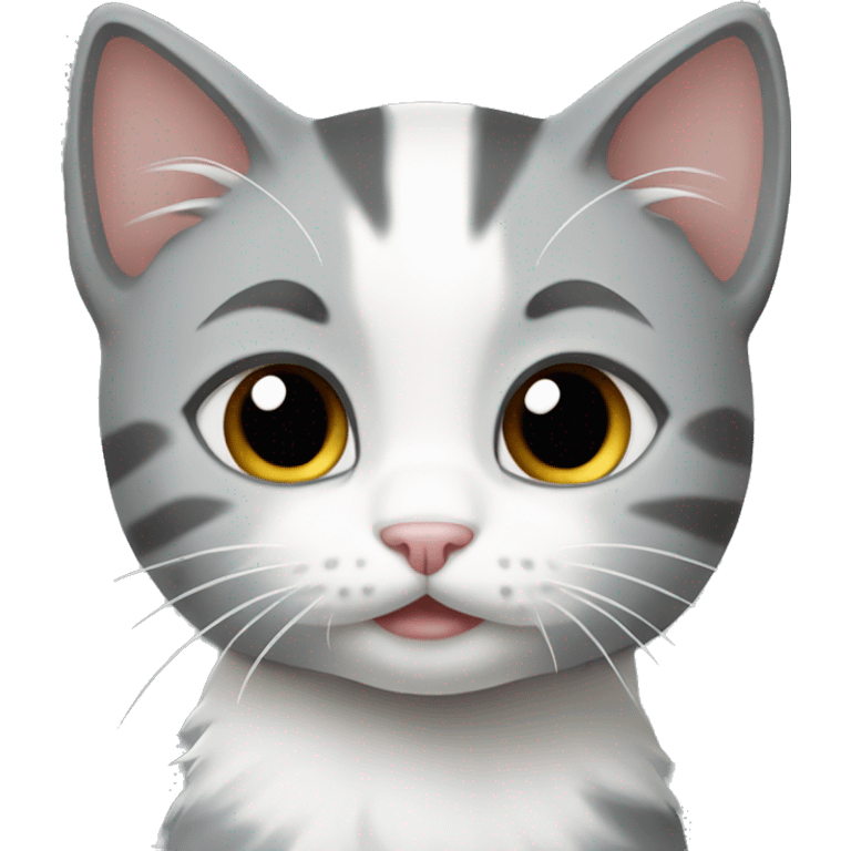 gray and white kitten emoji