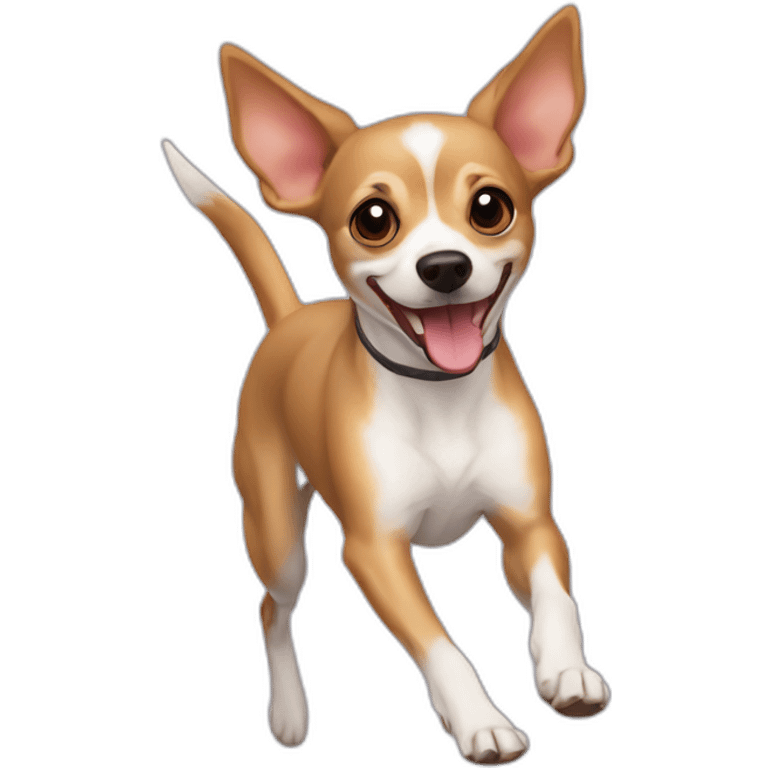 Rat terrier Chihuahua mix fawn color dog running emoji