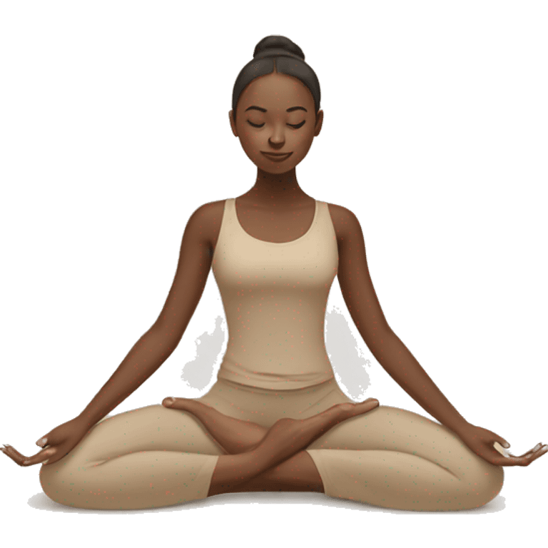 Girl doing yoga in beige tones  emoji