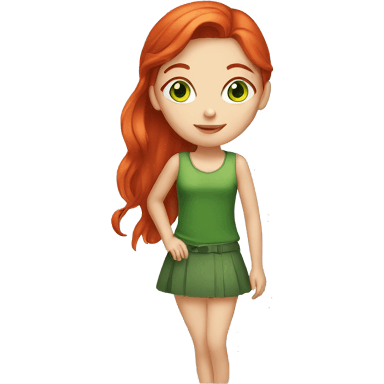 Girl with red hair and green eyes   emoji