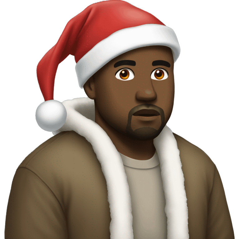 kanye west with a santa hat on  emoji