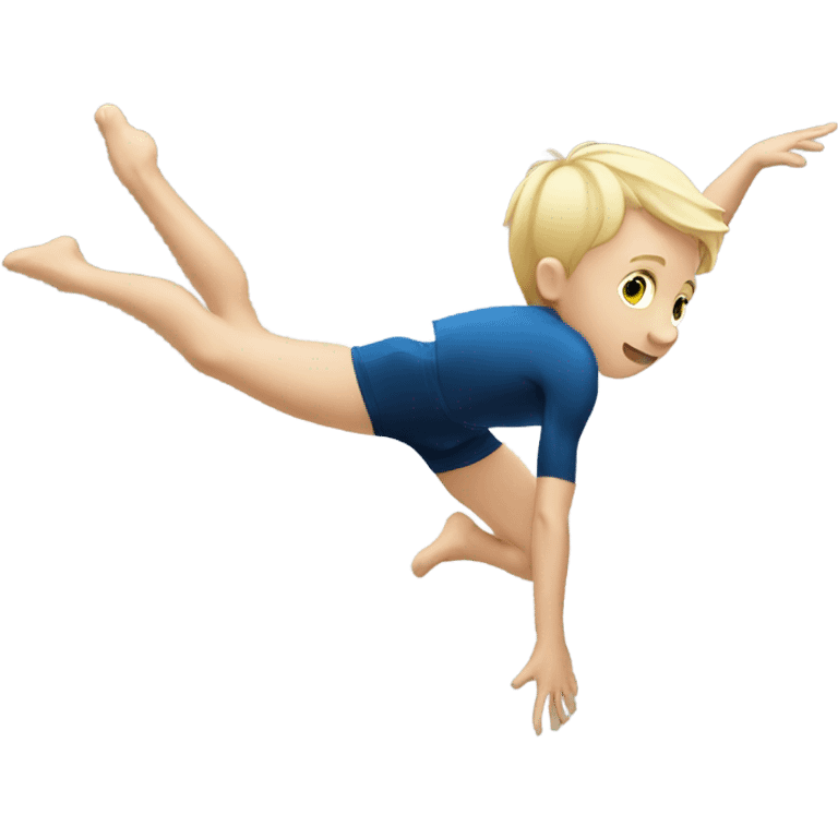 Blonde boy doing gymnastics  emoji