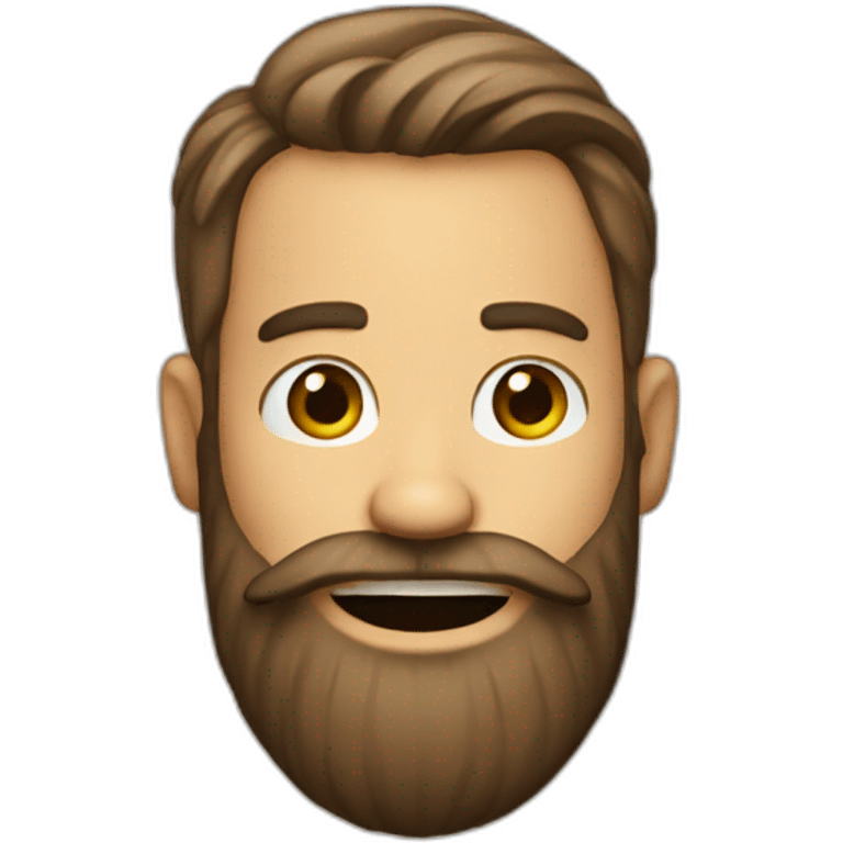 bearded man saying hi emoji