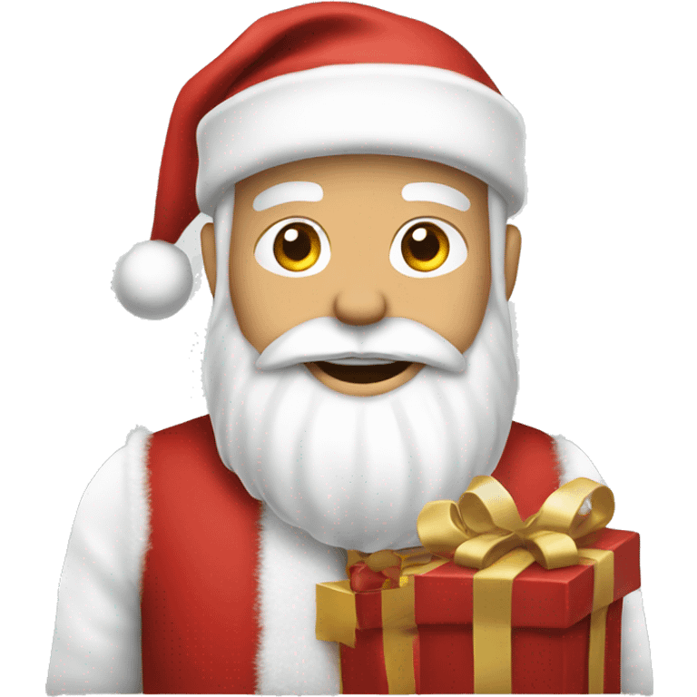 White man Santa Claus with presents emoji