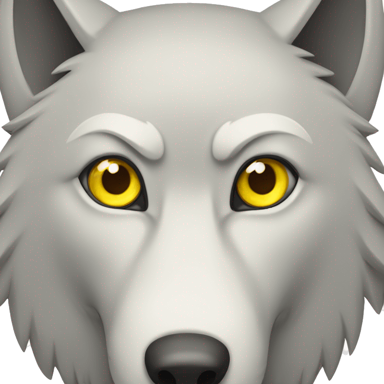 wolf with one yellow eye and one white eye  emoji