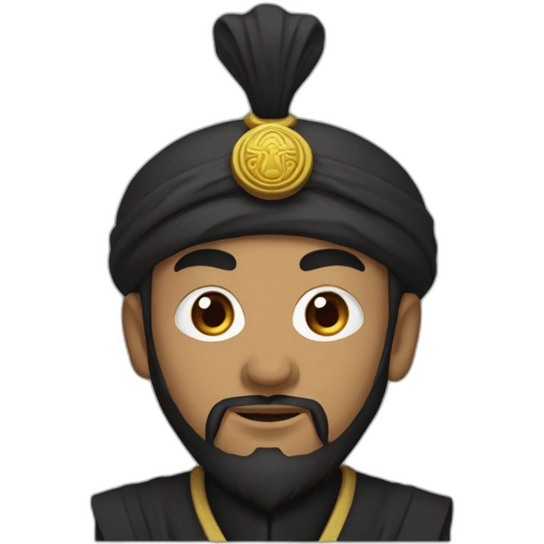 Mongol Sultan, Black Kingly Turban, Black Kingly Clothing  emoji