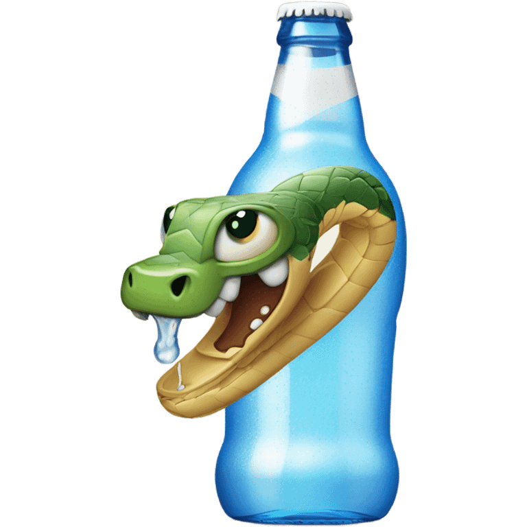 Snake drinking a beer  emoji