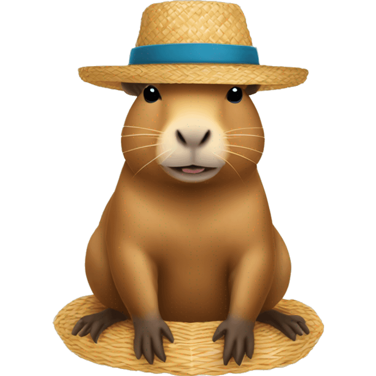 capybara in a straw hat emoji