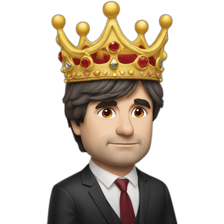 Carles Puigdemont with crown emoji