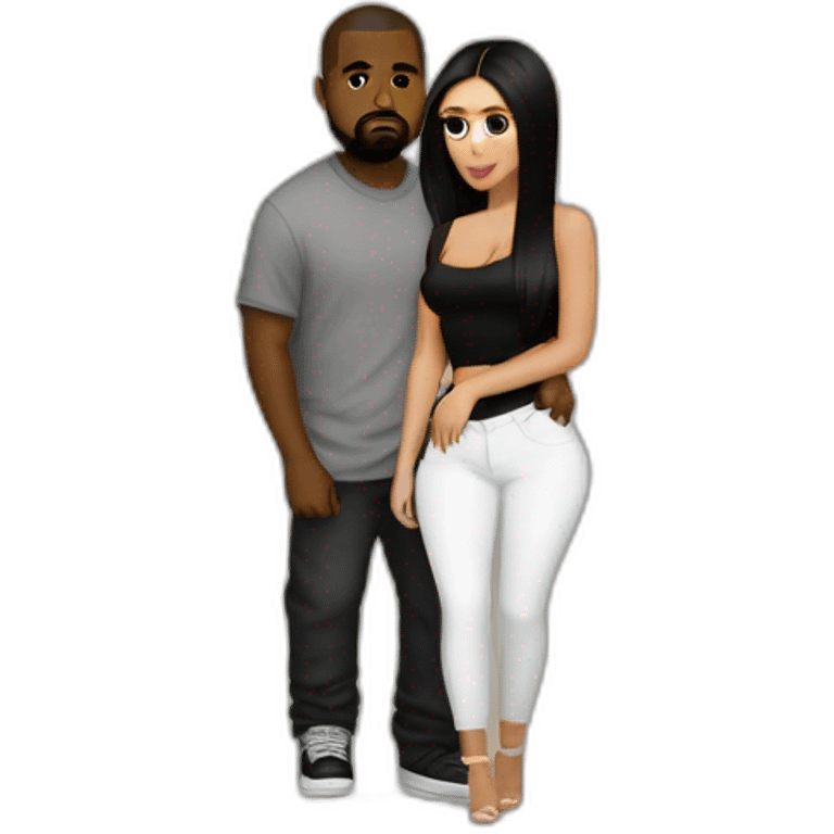 kim kardashian carrying midget kanye emoji