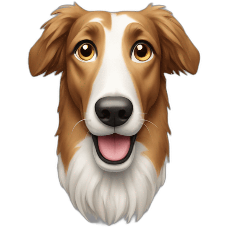 happy borzoi dog looking up confused emoji