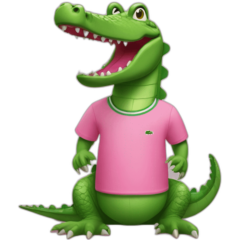 Crocodile with pink Lacoste tshirt emoji