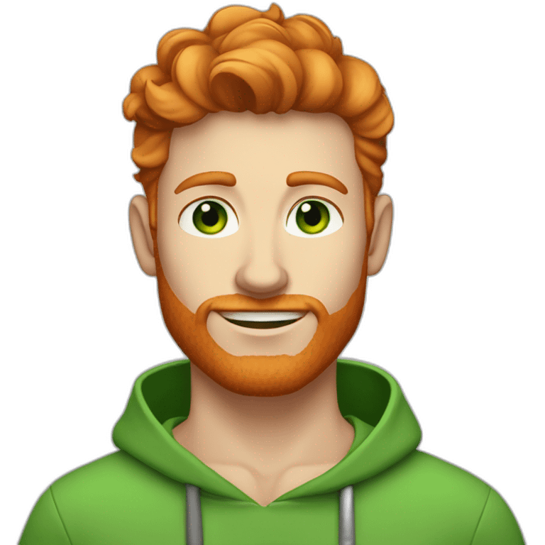 Ginger haired hunk with green eyes  emoji