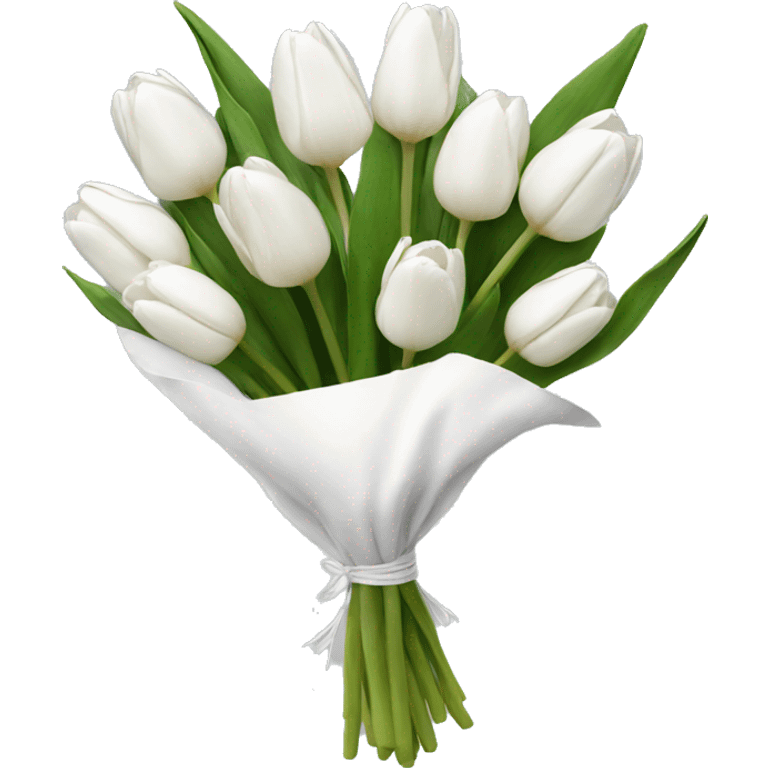 white tulip bouquet  emoji