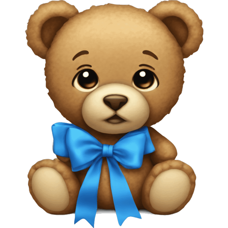 Teddy with blue bow emoji