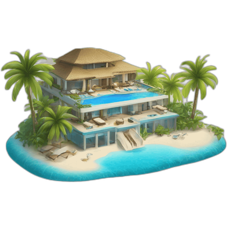 Ile paradisiaque hôtel luxe  emoji