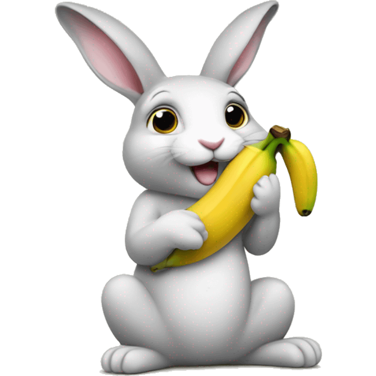 Rabbit eating a banana  emoji