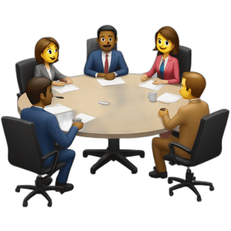 office round table meeting emoji