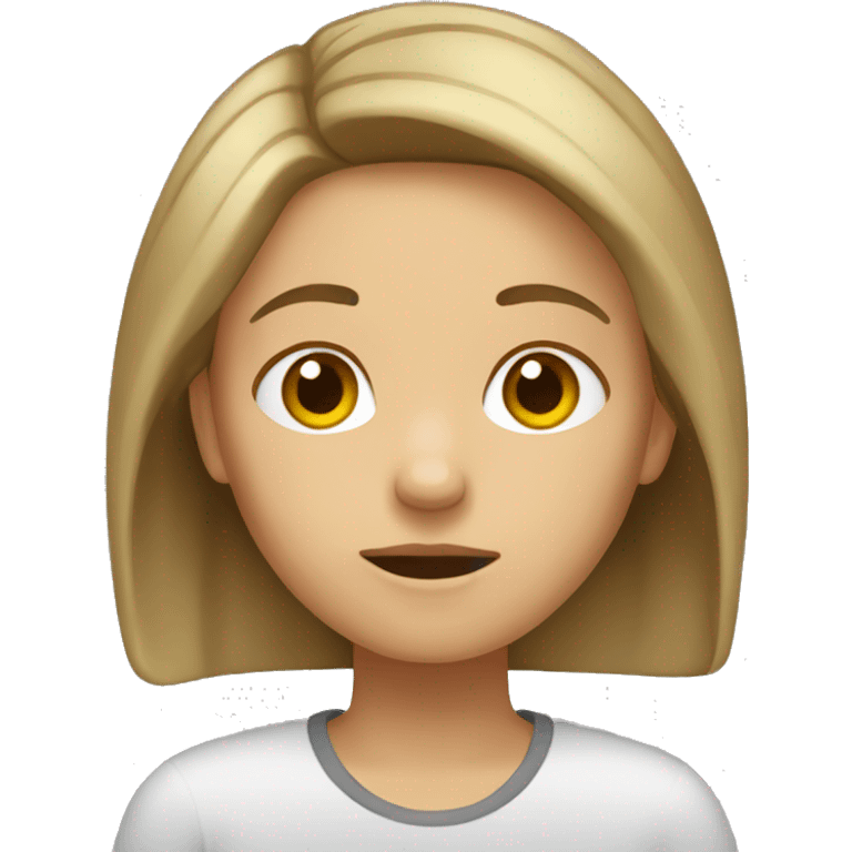 girl tired with brown hair and blonde highlights  emoji