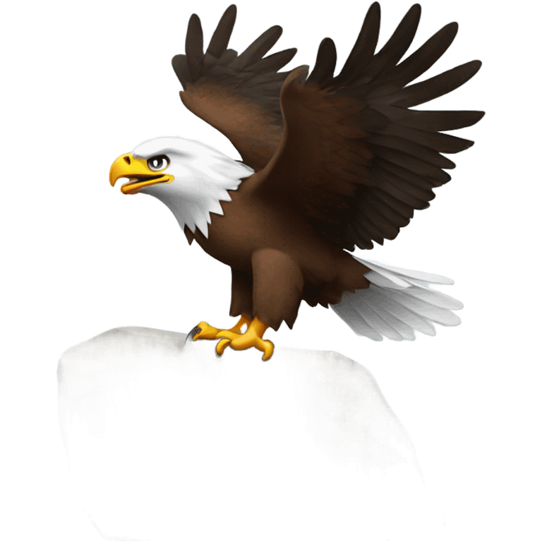 Eagle under a rock emoji