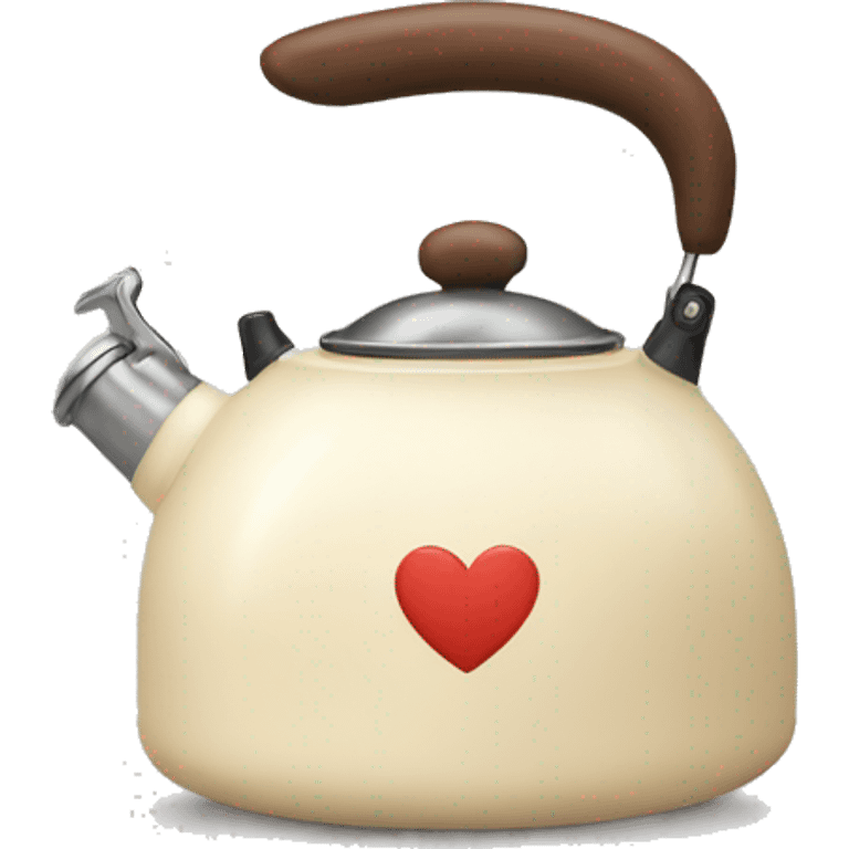 Cream colored heart shaped kettle emoji