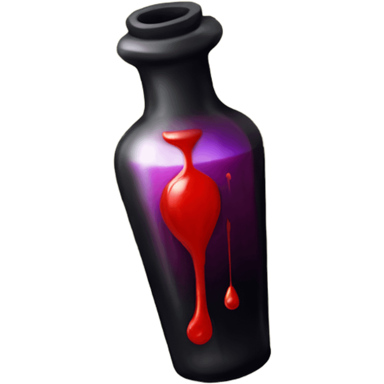 a stylish potion bottle with blood and a gothic lid, perfect for a vampire girl theme." emoji