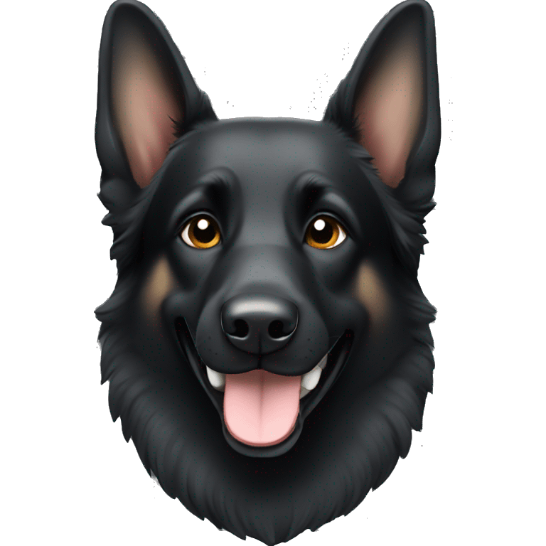 A Black german shepherd smiling emoji