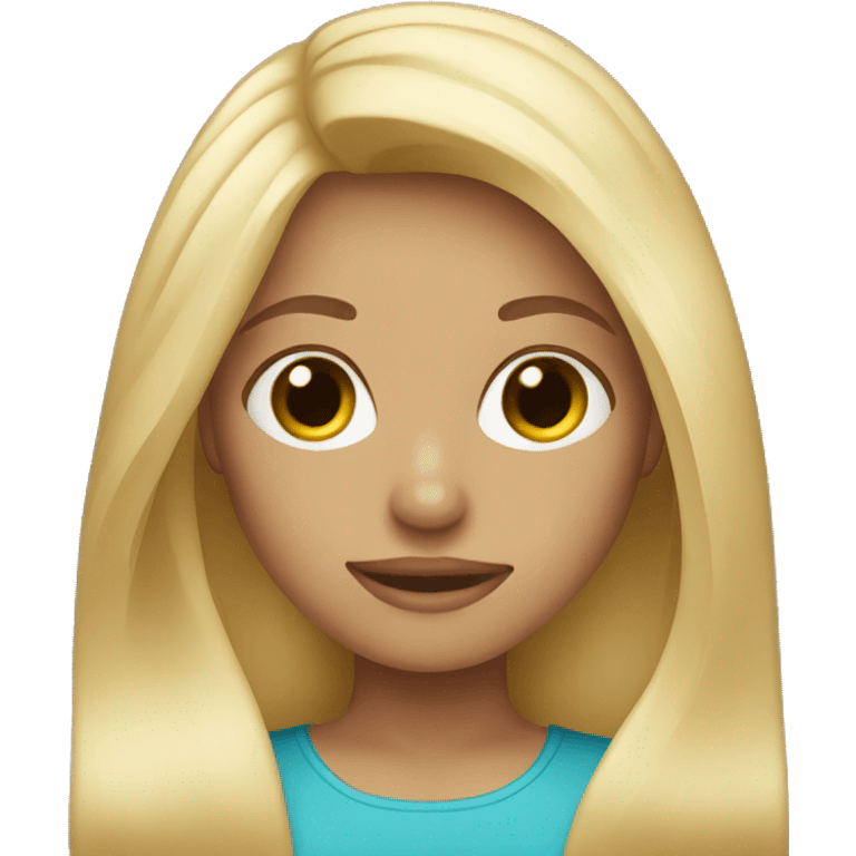 Blonde girl straight hair emoji