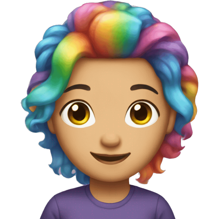 rainbow hair emoji