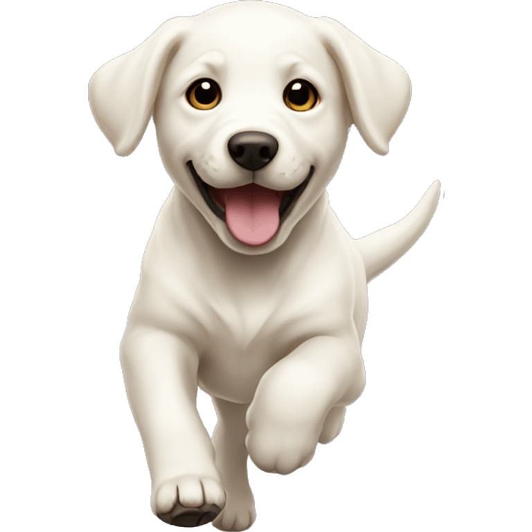 White Lab Puppy running  emoji