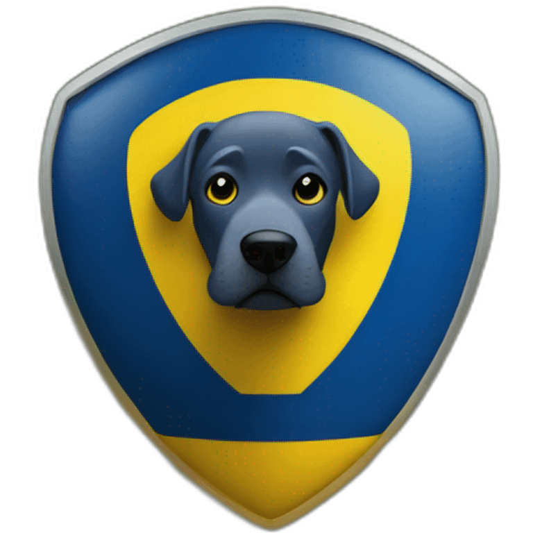 un perro con la mitad de color del equipo de boca juniors emoji