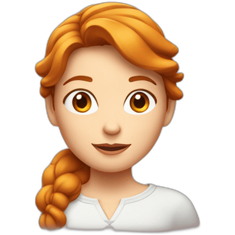 Fille rousse aux yeux clairs et teint clair qui regarde la télé emoji