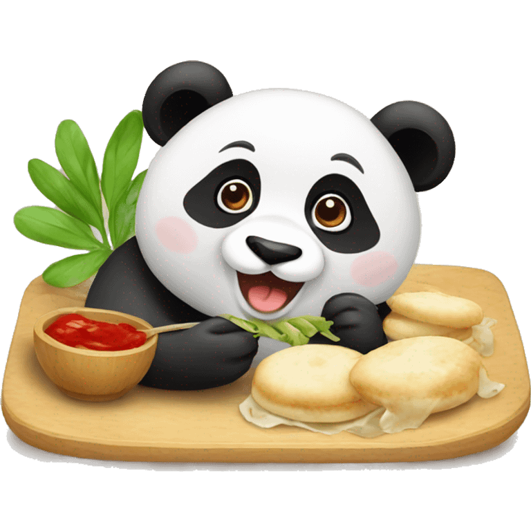 Panda eating Polish Peirogi  emoji