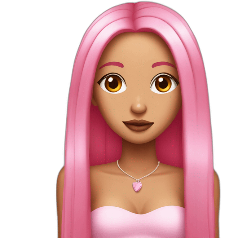 doja cat, pink long straight hair emoji