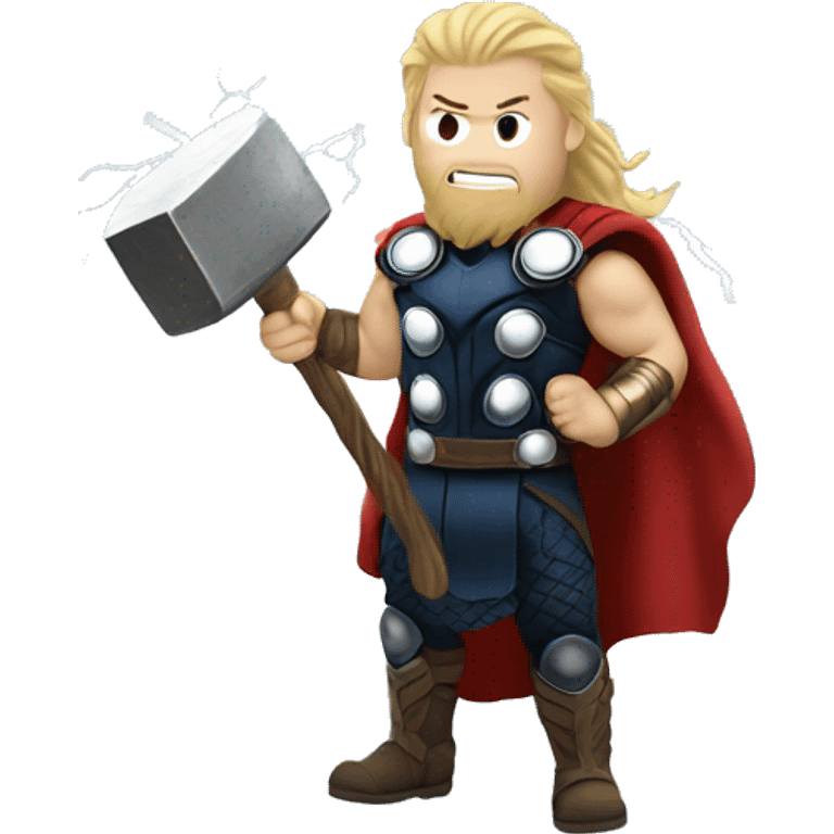 thor with hammer and lightening emoji