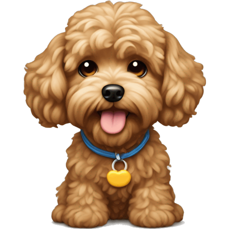 Brown maltipoo dog with Mickey Mouse  emoji