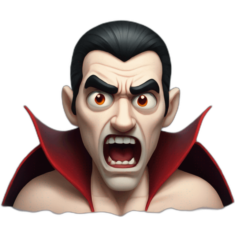 angry dracula in a pool hyperrealistic emoji