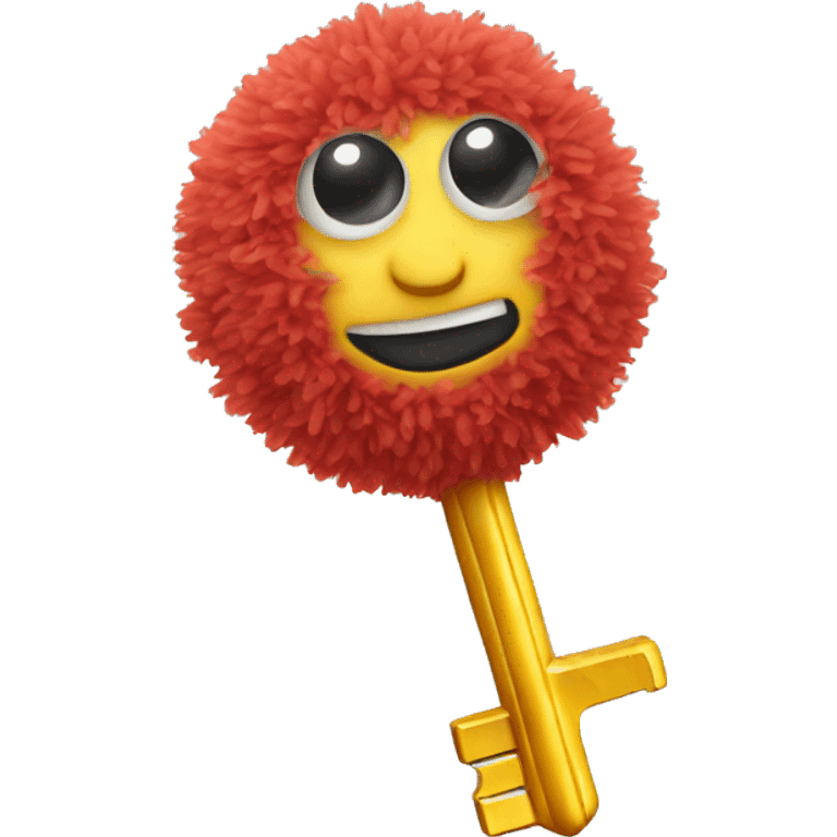 keys with pom pom emoji