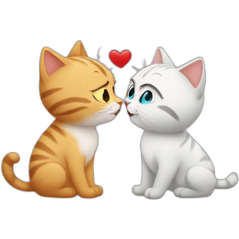 Cats kiss in love emoji